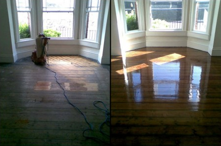 Detroit Wood Floors Installation and Refinishing - Before and after