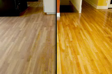 Detroit Wood Floors Installation and Refinishing - Before and after