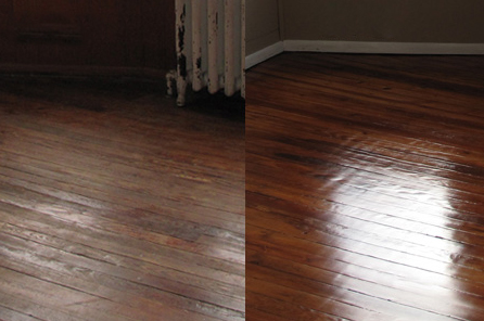 Detroit Wood Floors Installation and Refinishing - Before and after